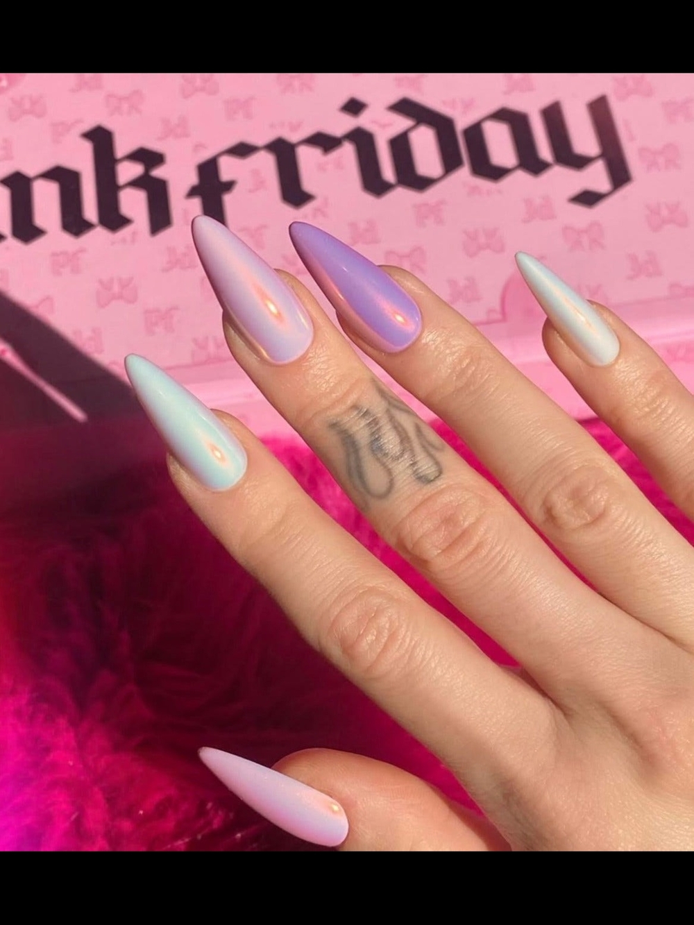Pink Friday Starship Chromes in Almond - Moonlight - Long